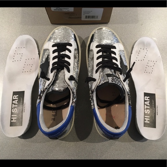 Golden Goose Hi Star Sneaker Silver/Black 38 NIB - Picture 7 of 8